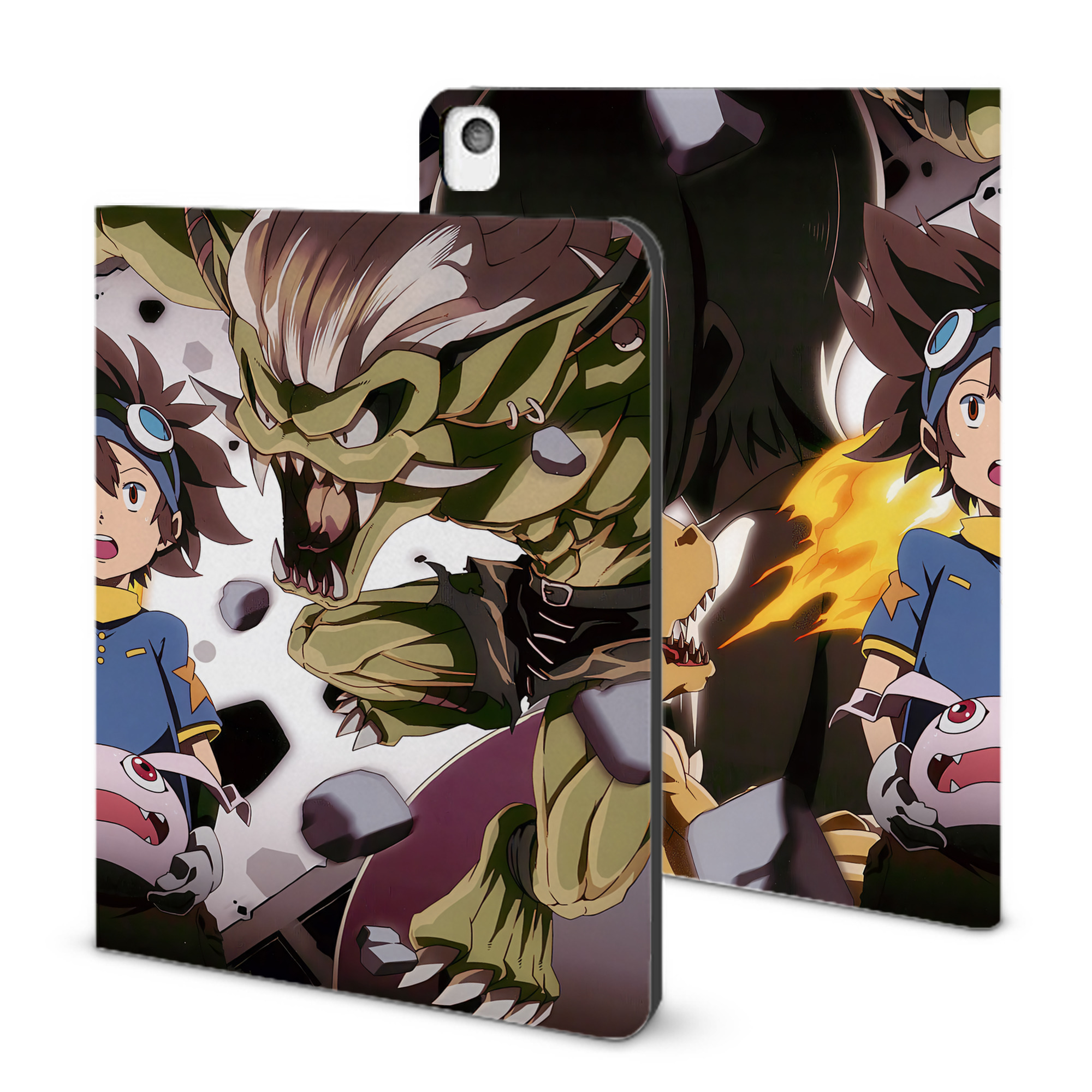 （画像用） Digimon デジタルモンスター/デジモン IPadケース ペンホルダー付き ブックスタイルデザイン